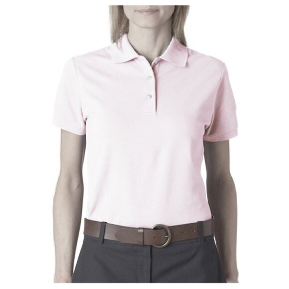 izod Tops - Izod 5-Button Polo with IZ Logo in Fresh Pink, sz Medium